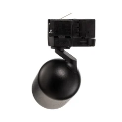 Arcchio skinnespot Brinja, sort, Ø 7 cm, 3-faset