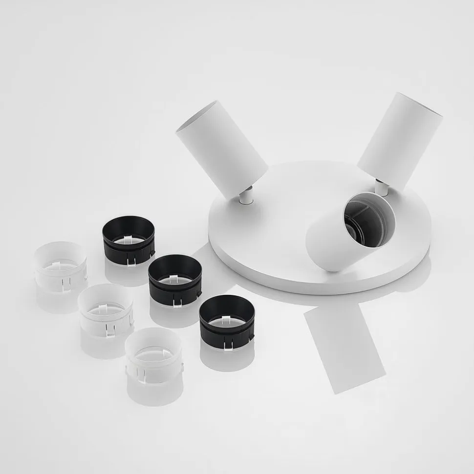 Arcchio spotlight Brinja, hvid, rund, Ø 6 cm, 3 lyskilder, GU10