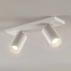 Arcchio spotlight Brinja, hvid, kantet, Ø 6 cm, 2 lyskilder, GU10