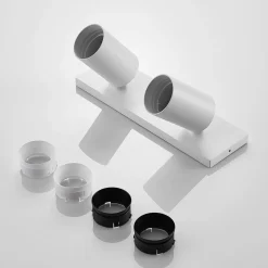 Arcchio spotlight Brinja, hvid, kantet, Ø 6 cm, 2 lyskilder, GU10