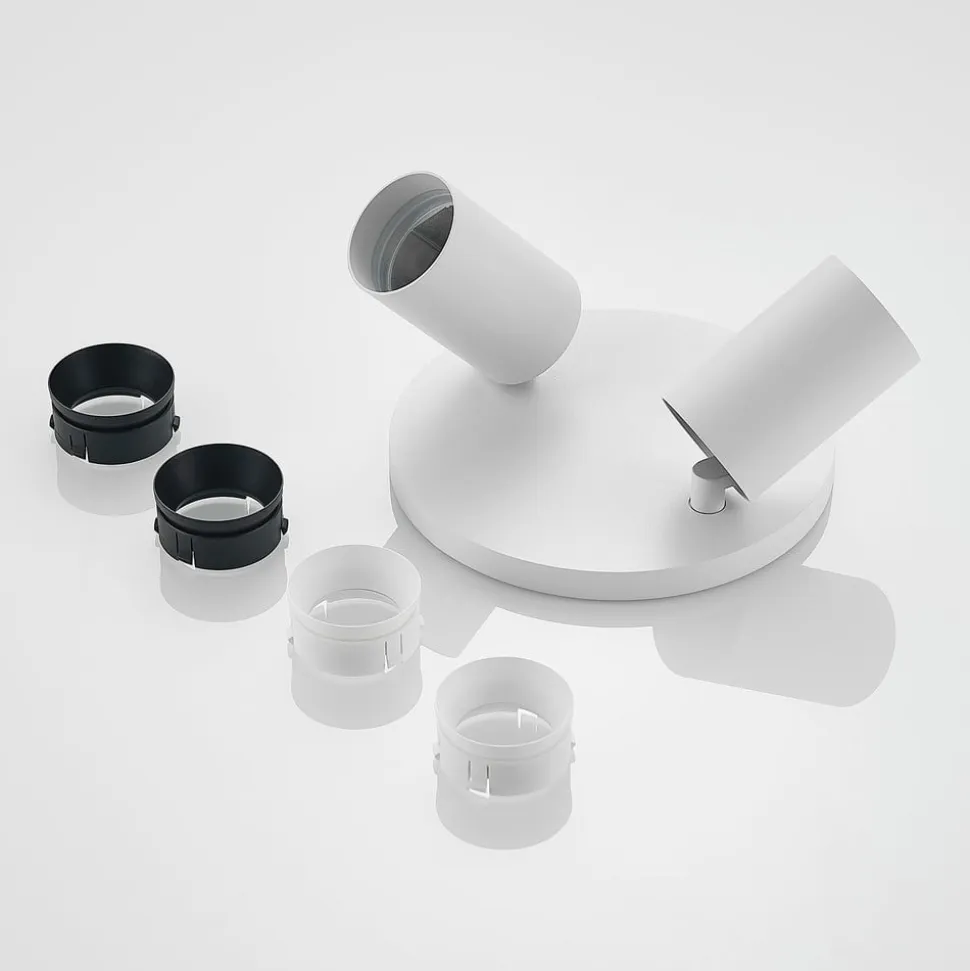 Arcchio spotlight Brinja, hvid, rund, Ø 6 cm, 2 lyskilder, GU10