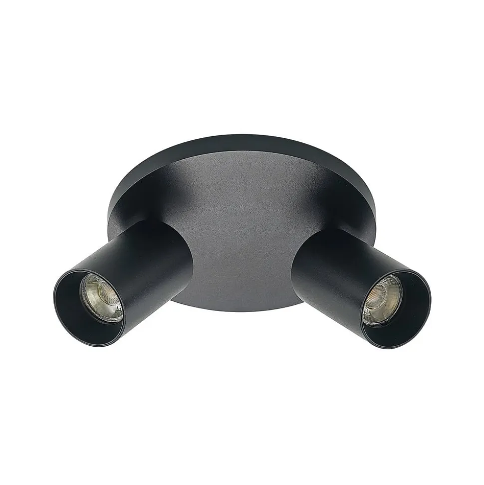 Arcchio spotlight Brinja, sort, rund, Ø 6 cm, 2 lyskilder, GU10