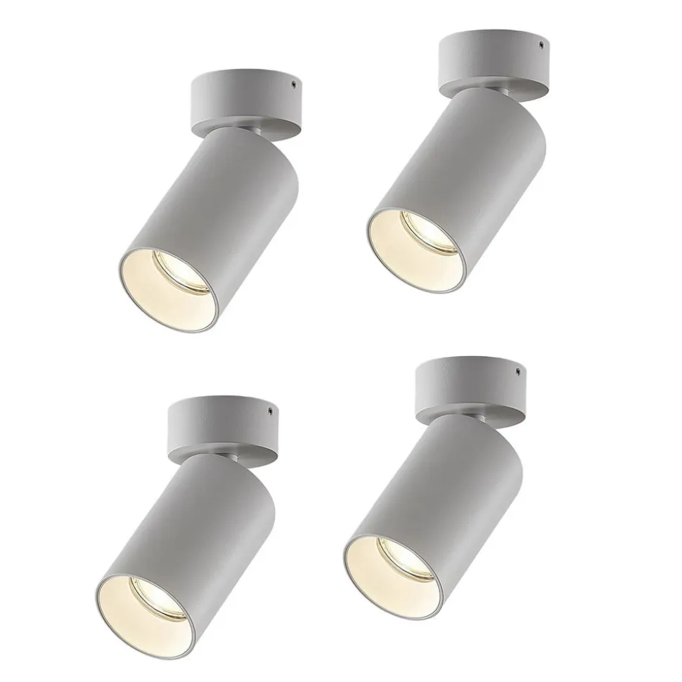 Arcchio spotlight Brinja, sæt med 4, hvid, rund, Ø 6 cm, GU10