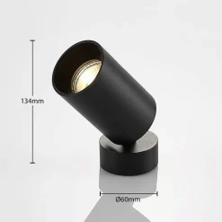 Arcchio spotlight Brinja, sæt med 3, sort, rund, Ø 6cm, GU10