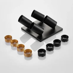 Arcchio spotlight Brinja, sort, kantet, Ø 6 cm, 4 lyskilder, GU10