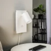 Arcchio spotlight Brinja, hvid, metal, USB-C, afbryder, GU10
