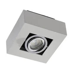Arcchio spotlight Vince, 14 x 14 cm, hvid/krom, metal, GU10