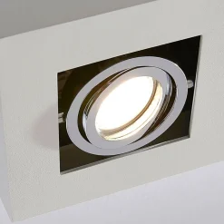 Arcchio spotlight Vince, 14 x 14 cm, hvid/krom, metal, GU10