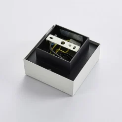 Arcchio spotlight Vince, 14 x 14 cm, hvid/krom, metal, GU10