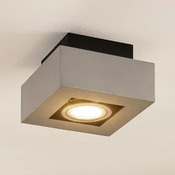 Arcchio spotlight Vince, 14 x 14 cm, sølv, metal, GU10