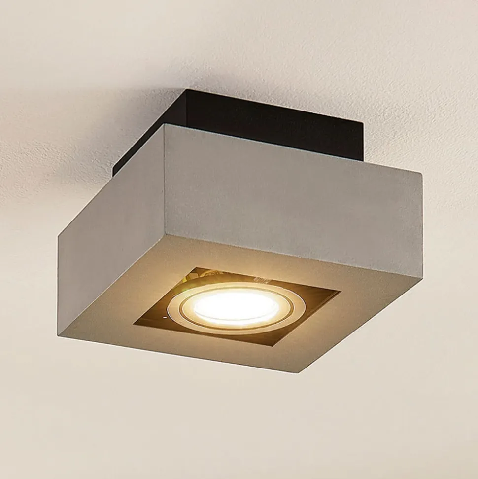 Arcchio spotlight Vince, 14 x 14 cm, sølv, metal, GU10