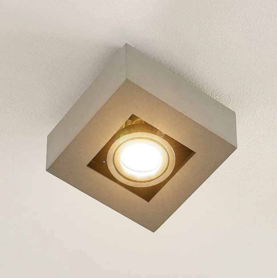 Arcchio spotlight Vince, 14 x 14 cm, sølv, metal, GU10