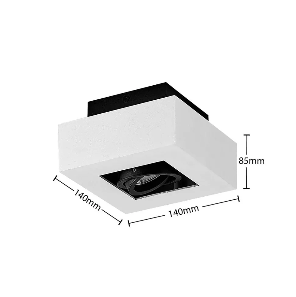 Arcchio spotlight Vince, 14 x 14 cm, hvid/sort, GU10