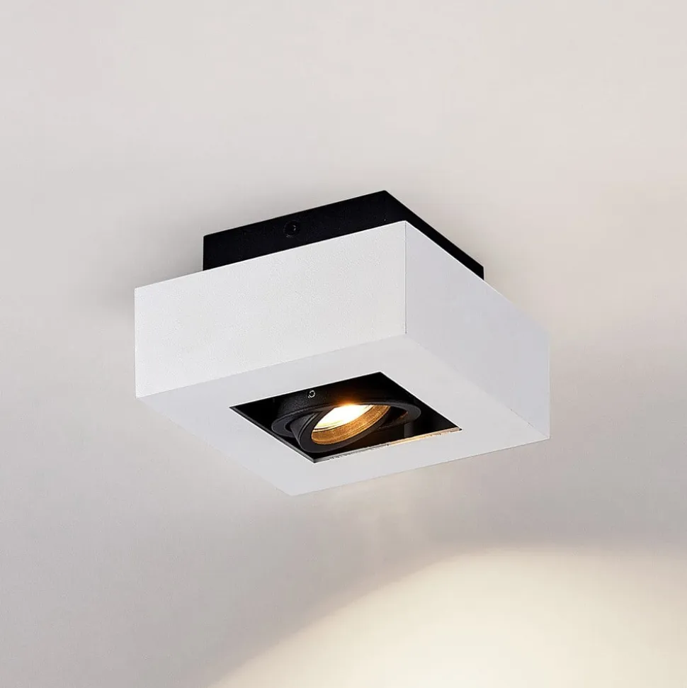 Arcchio spotlight Vince, 14 x 14 cm, hvid/sort, GU10