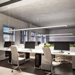 Arcchio Susi LED-kontorhængelampe, hvid, 120 cm, 4.000K, DALI