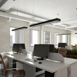 Arcchio Susi LED-kontorhængelampe, sort, 120 cm, 4000K, DALI