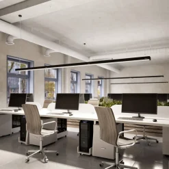Arcchio Susi LED-kontorhængelampe, sort, 120 cm, 4000K, DALI