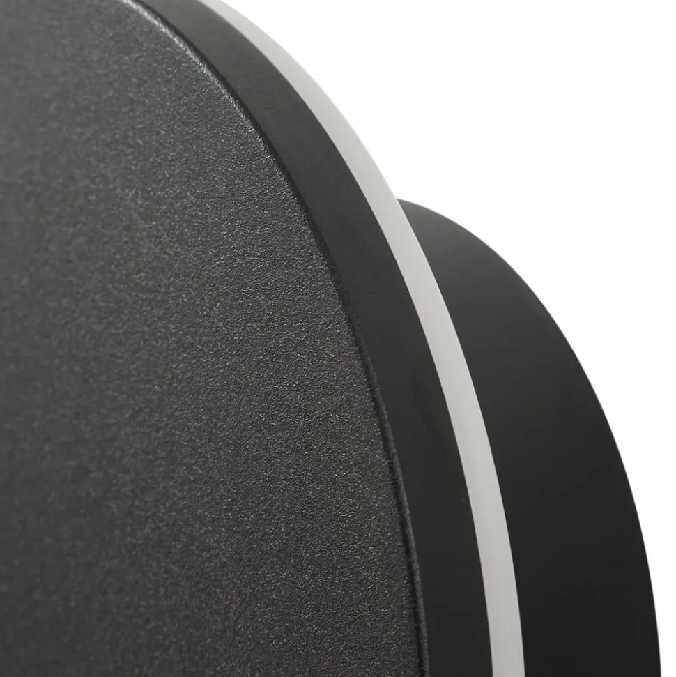 Arcchio udendørs LED-væglampe Gravo, Ø 16 cm, sort, IP65
