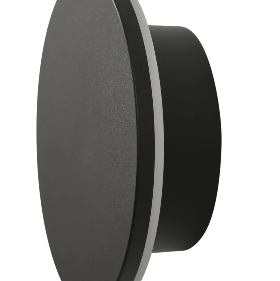 Arcchio udendørs LED-væglampe Gravo, Ø 16 cm, sort, IP65