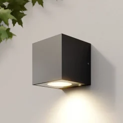 Arcchio udendørs LED-væglampe Tassnim, 12 cm, antracit, IP65
