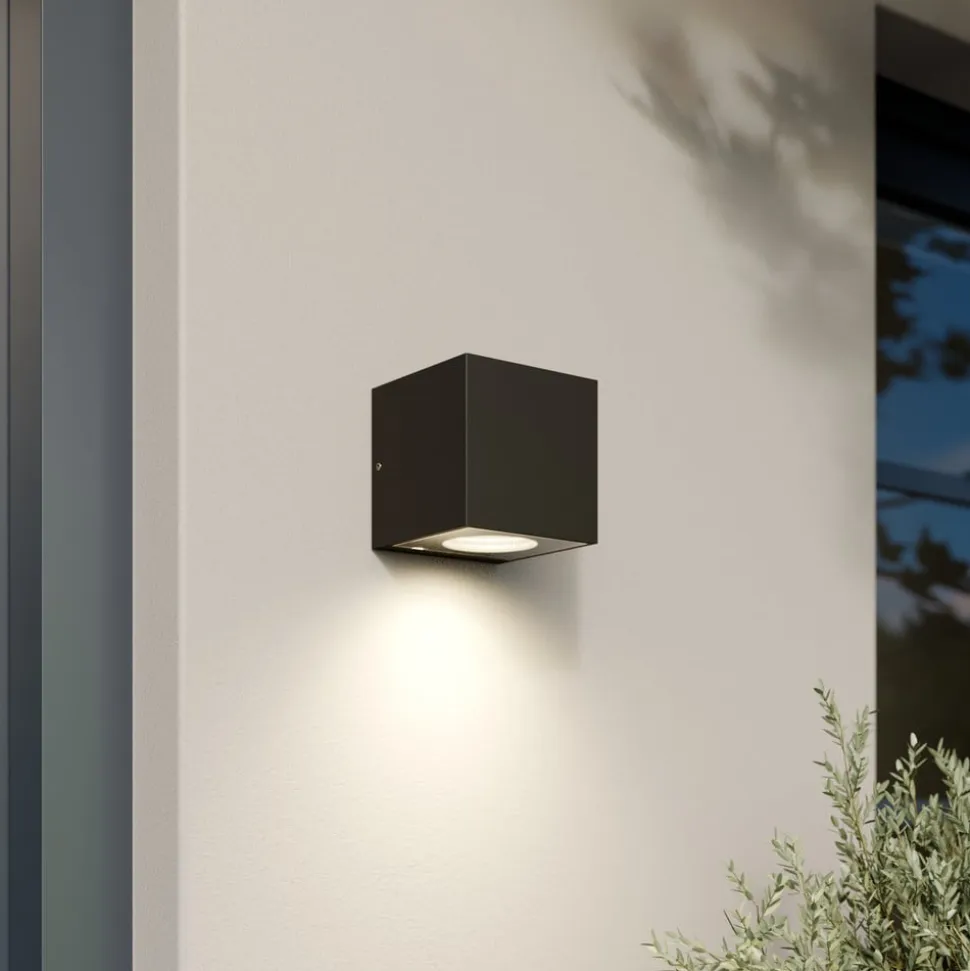 Arcchio udendørs LED-væglampe Tassnim, 12 cm, antracit, IP65