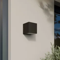 Arcchio udendørs LED-væglampe Tassnim, 12 cm, antracit, IP65