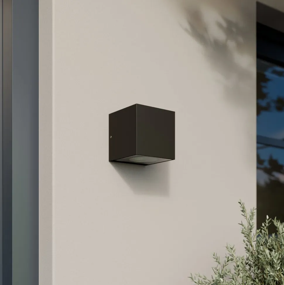 Arcchio udendørs LED-væglampe Tassnim, 12 cm, antracit, IP65