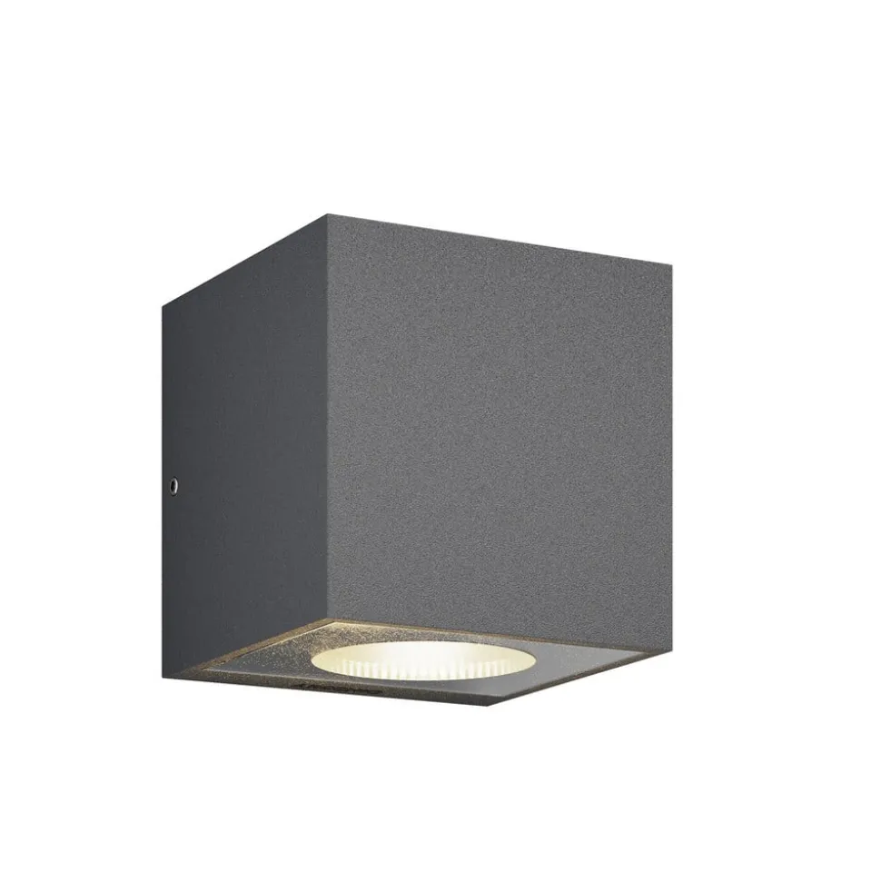 Arcchio udendørs LED-væglampe Tassnim, 12 cm, antracit, IP65