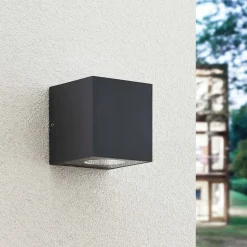 Arcchio udendørs LED-væglampe Tassnim, 12 cm, antracit, IP65