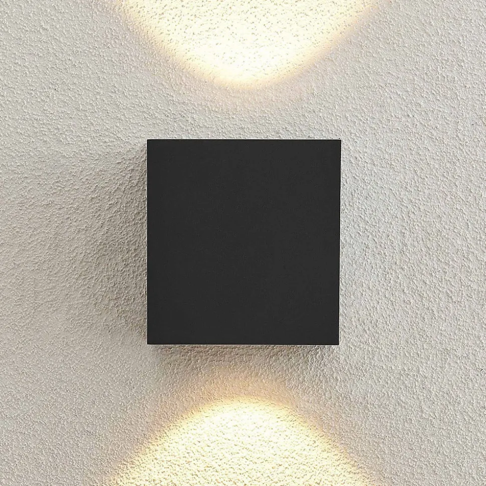 Arcchio udendørs LED-væglampe Tassnim, 12 cm, antracit, IP65