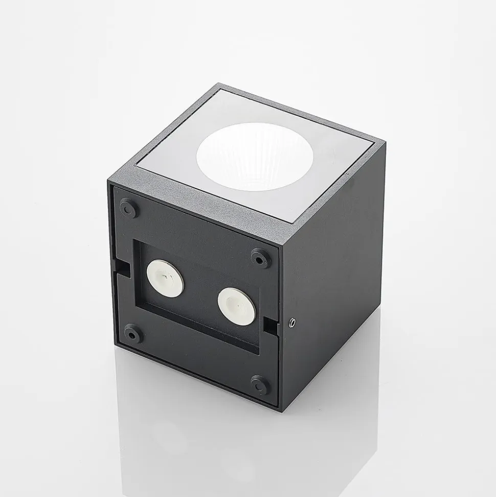 Arcchio udendørs LED-væglampe Tassnim, 12 cm, antracit, IP65