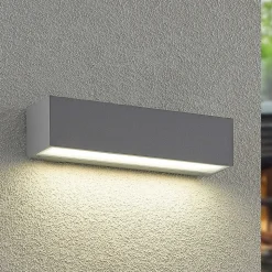 Arcchio udendørs LED-væglampe Lengo, 25 cm, 1 lyskilde, grå, CCT