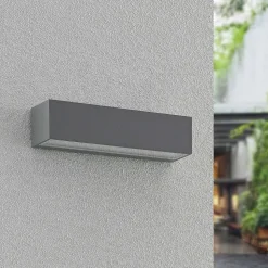 Arcchio udendørs LED-væglampe Lengo, 25 cm, 1 lyskilde, grå, CCT