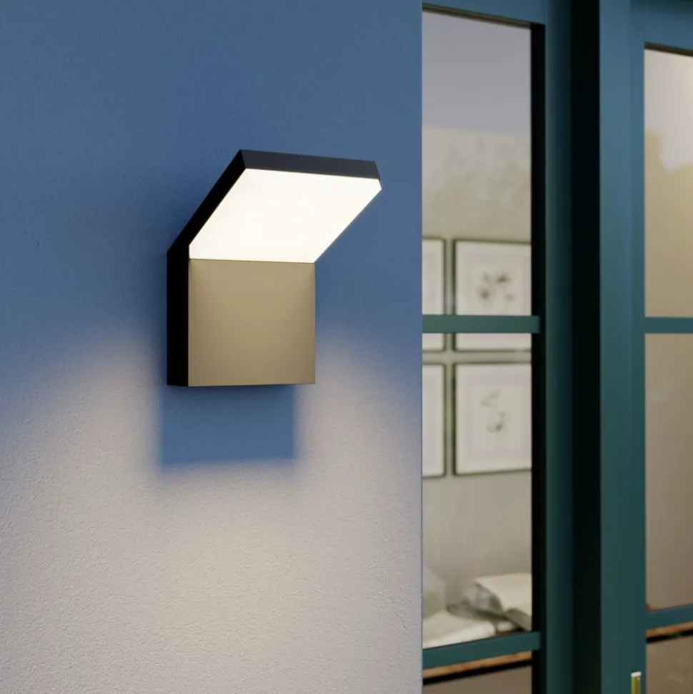 Arcchio udendørs LED-væglampe Yolena, antracit, aluminium, 21 cm