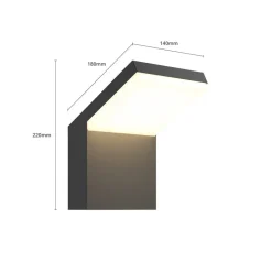 Arcchio udendørs LED-væglampe Yolena, antracit, aluminium, 21 cm