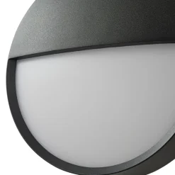 Arcchio udendørs LED-væglampe Gravo, Ø 25 cm, sort, IP65