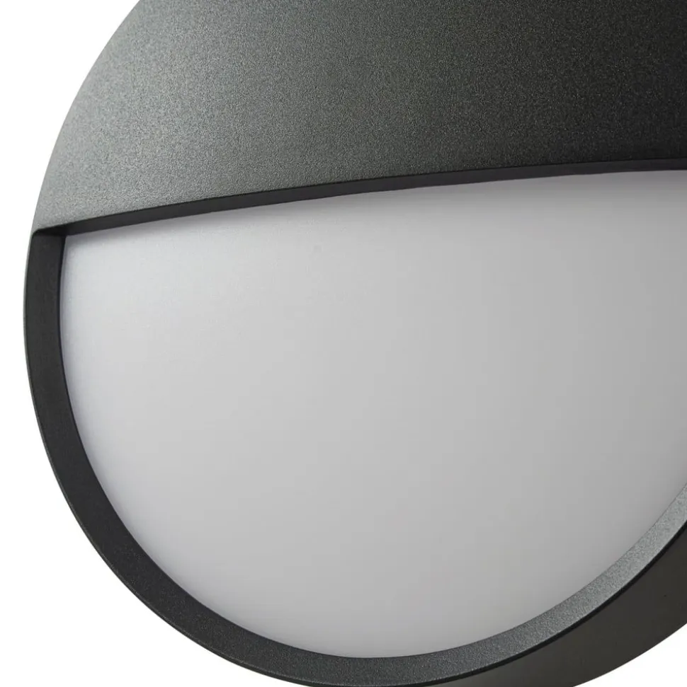 Arcchio udendørs LED-væglampe Gravo, Ø 25 cm, sort, IP65