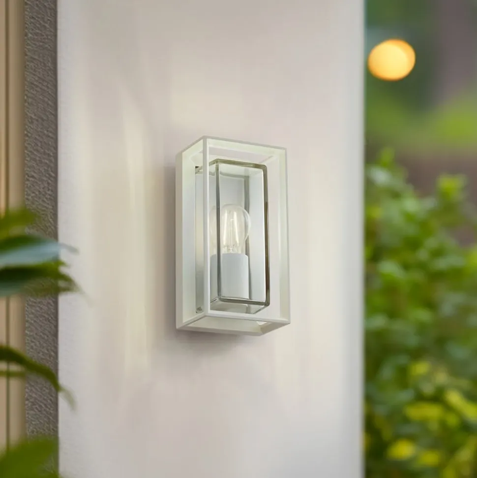 Arcchio udendørs væglampe Ismera, hvid, IP65, glas, E27