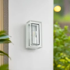Arcchio udendørs væglampe Ismera, hvid, IP65, glas, E27