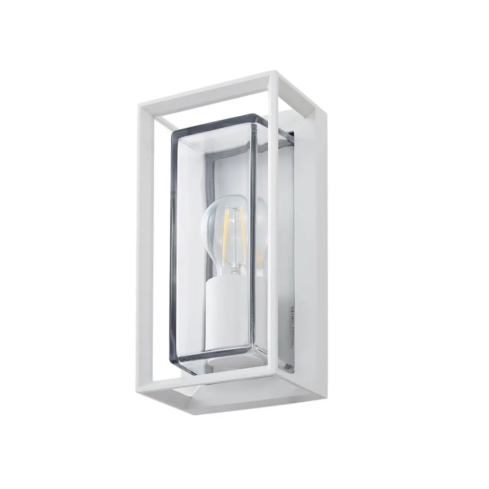 Arcchio udendørs væglampe Ismera, hvid, IP65, glas, E27