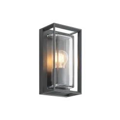 Arcchio udendørs væglampe Ismera, antracit/klar, IP65, glas
