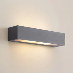 Arcchio udendørs væglampe LengoE27, 38 cm, antracit, E27, IP54