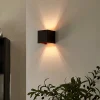 Arcchio væglampe Zuzana, kantet, sort-guld, G9, 10 cm