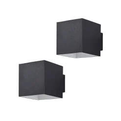 Arcchio væglampe Zuzana, sæt med 2, sort, G9, 10 cm bred