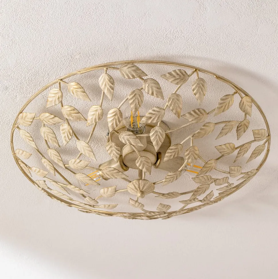 Arion loftlampe, creme/guldpatineret, Ø 63 cm, stål