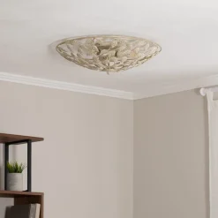 Arion loftlampe, creme/guldpatineret, Ø 63 cm, stål