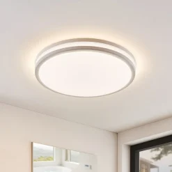 Arnim LED-loftlampe, hvid, plast, Ø 49 cm, IP44