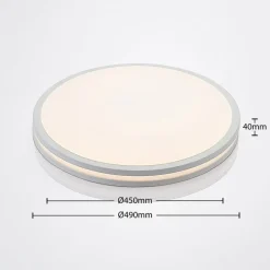 Arnim LED-loftlampe, hvid, plast, Ø 49 cm, IP44