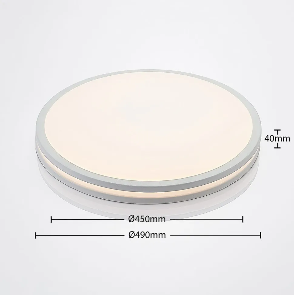 Arnim LED-loftlampe, hvid, plast, Ø 49 cm, IP44