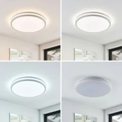 Arnim LED-loftlampe, hvid, plast, Ø 49 cm, IP44